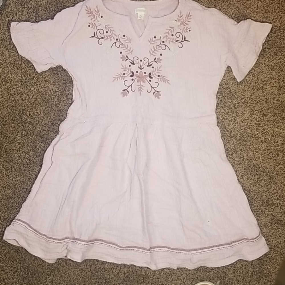 Gymboree Lavendar Embroidered Girls Dress Size 7